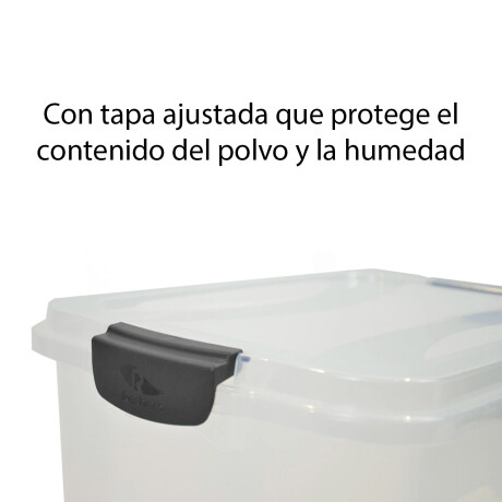 Caja Organizadora Plástica Con Tapa Apilable Uso General Transparente