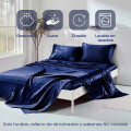 Funda Almohada De Satín Satén Tipo Seda Suave Azul