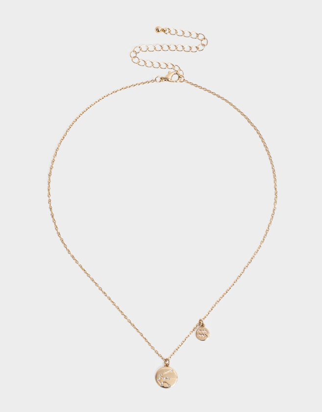 Cadena Corta con Dije Capsula Especial Cadena Corta Con Dije Acuario - Dorado