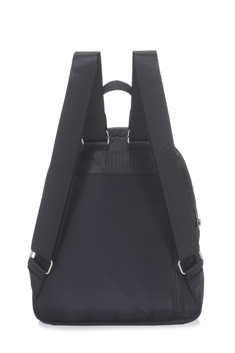 Mochila nylon tela cierres Negro