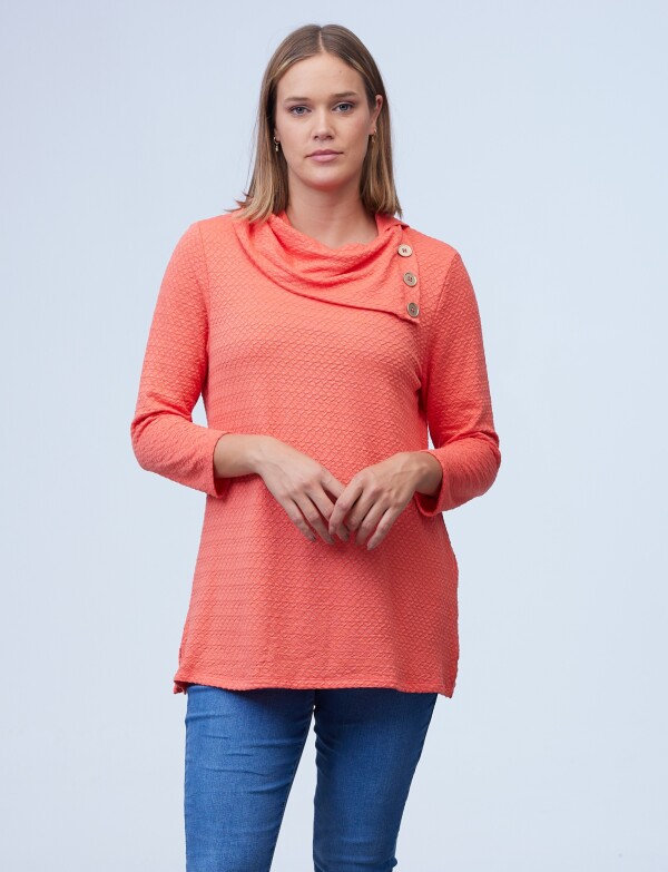 Blusa Cuello Volcado CORAL