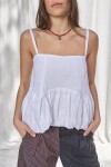 Balloon Top Lino Blanco