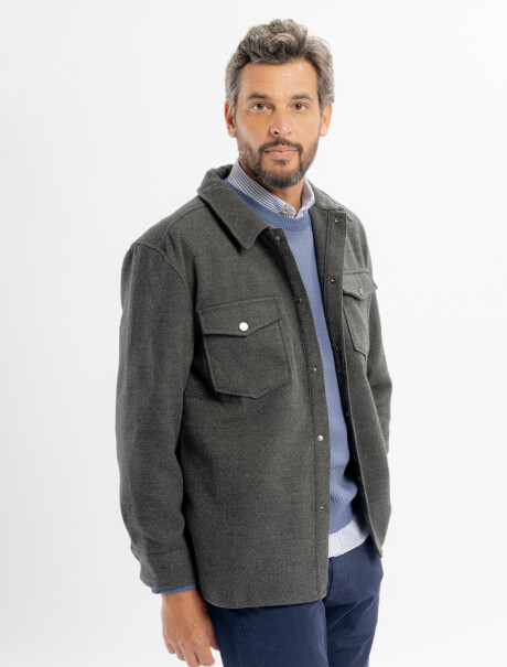Sobrecamisa paño lisa gris