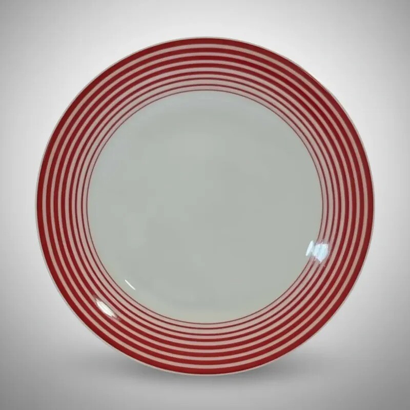 PLATO DE POSTRE CON DISEÑO ESPIRALES ROJOS - BG PLATO DE POSTRE CON DISEÑO ESPIRALES ROJOS - BG