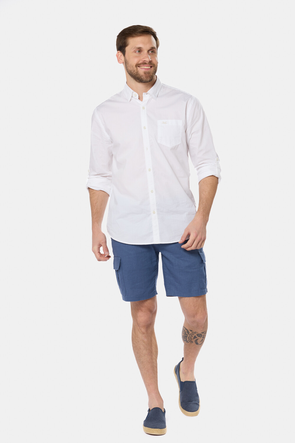 BERMUDA CARGO DE LINO Piedra