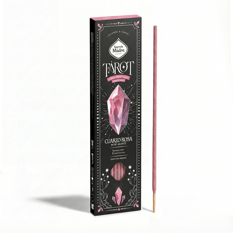 INCIENSO TAROT GEMAS SAGRADA MADRE X6 Cuarzo Rosa - Rosa Silvestre