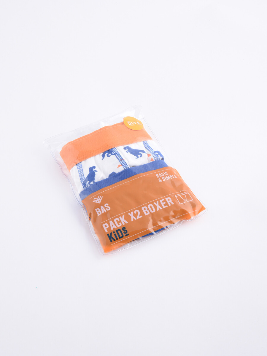 Pack X2 Boxer - Dinos Azul y naranja 