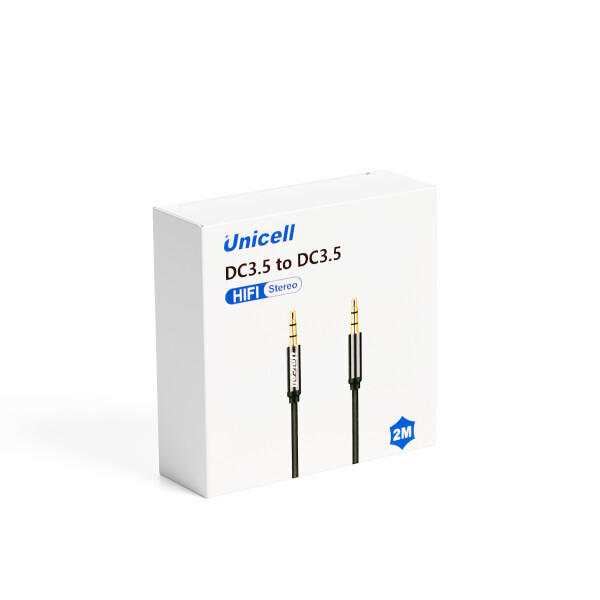 Cable auxiliar Unicell 3.5mm de 2 metros color negro Cable Auxiliar Unicell 3.5mm De 2 Metros Color Negro