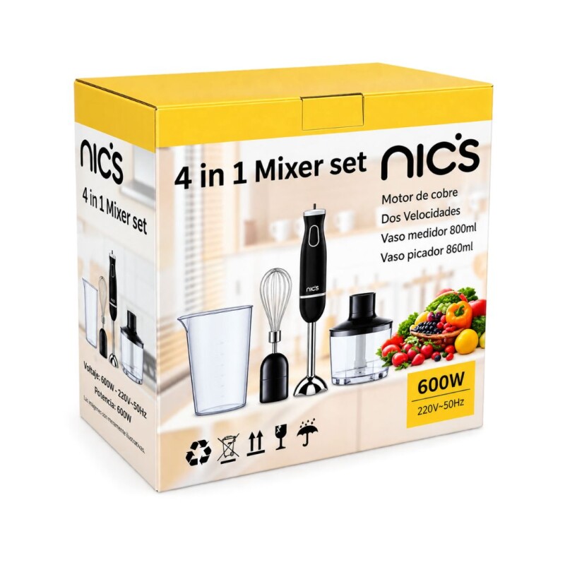 Mixer 4 en 1 NIC´S 600w EV-HM815B Mixer 4 en 1 NIC´S 600w EV-HM815B