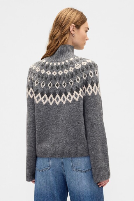 Buzo Polera Fairisle Mujer B25 Grey Heather