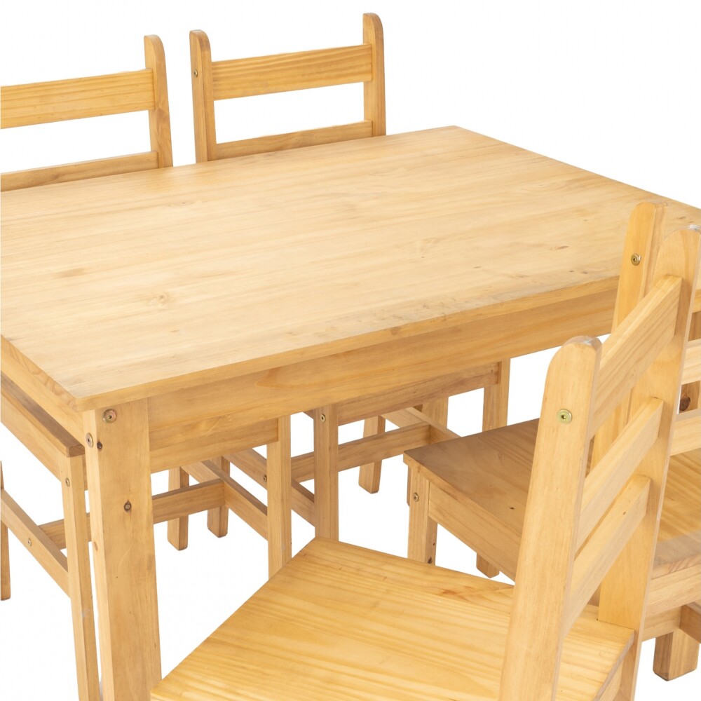 Juego de Comedor Lucia Plus 4 Sillas Madera Natural