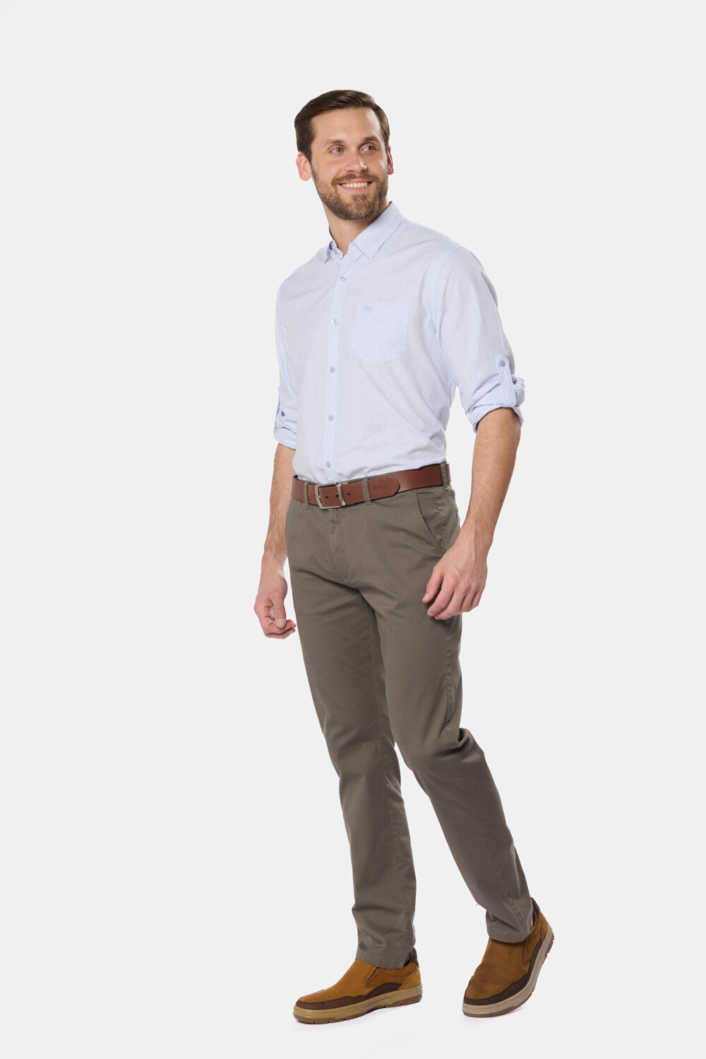 PANTALON CLÁSICO CON SPANDEX Verde