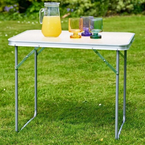 Mesa Plegable De Aluminio Cármica Beige Labrado Mesa Plegable De Aluminio Cármica Beige Labrado