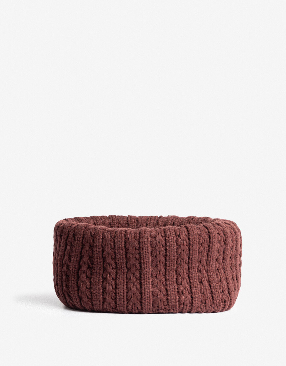 Cuello Tejido Trenzado Chocolate 