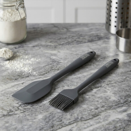 Set pincel y espátula de silicona GRIS