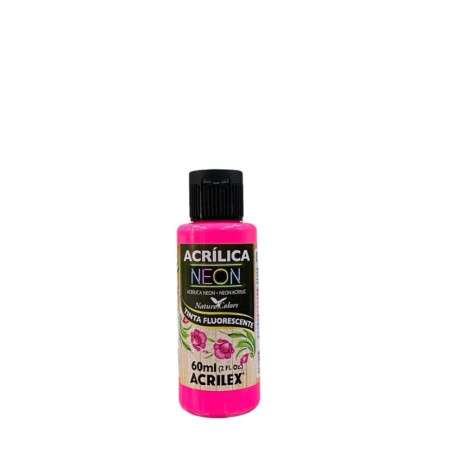 Pintura Acrílica Acrilex Neón 60 ml (Todos los colores) 107 Rosado