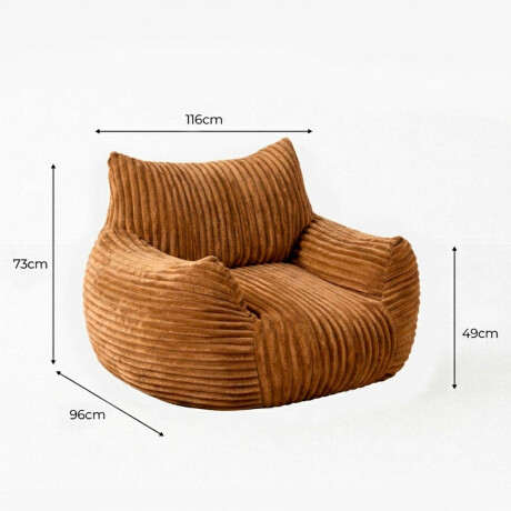 Sillón Sofá Puff Gigante Cloudnest 1 Cuerpo Pana Marron