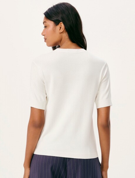 BLUSA DE MANGA CORTA EN PUNTO BEIGE