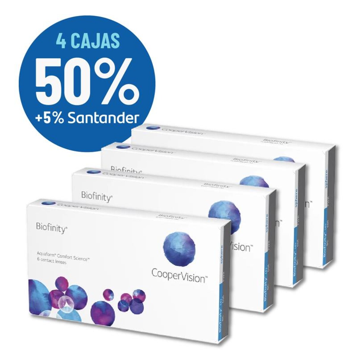 Set Biofinity Esferico X 4 Cajas - Blanco 