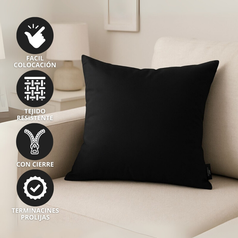 Funda de almohadones lisa 43 x 43 cm NEGRO