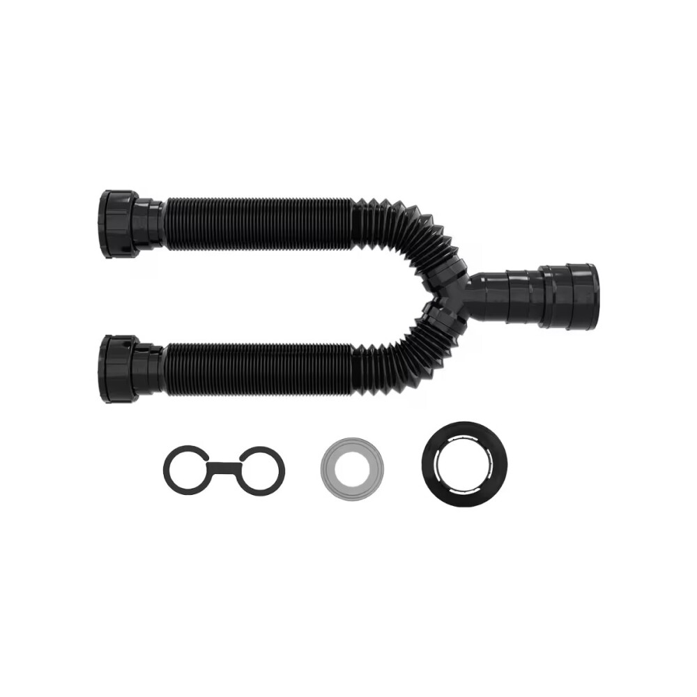 Sifón extensible doble negro universal Blukit 70 cm Sifón Extensible Doble Negro Universal Blukit 70 Cm