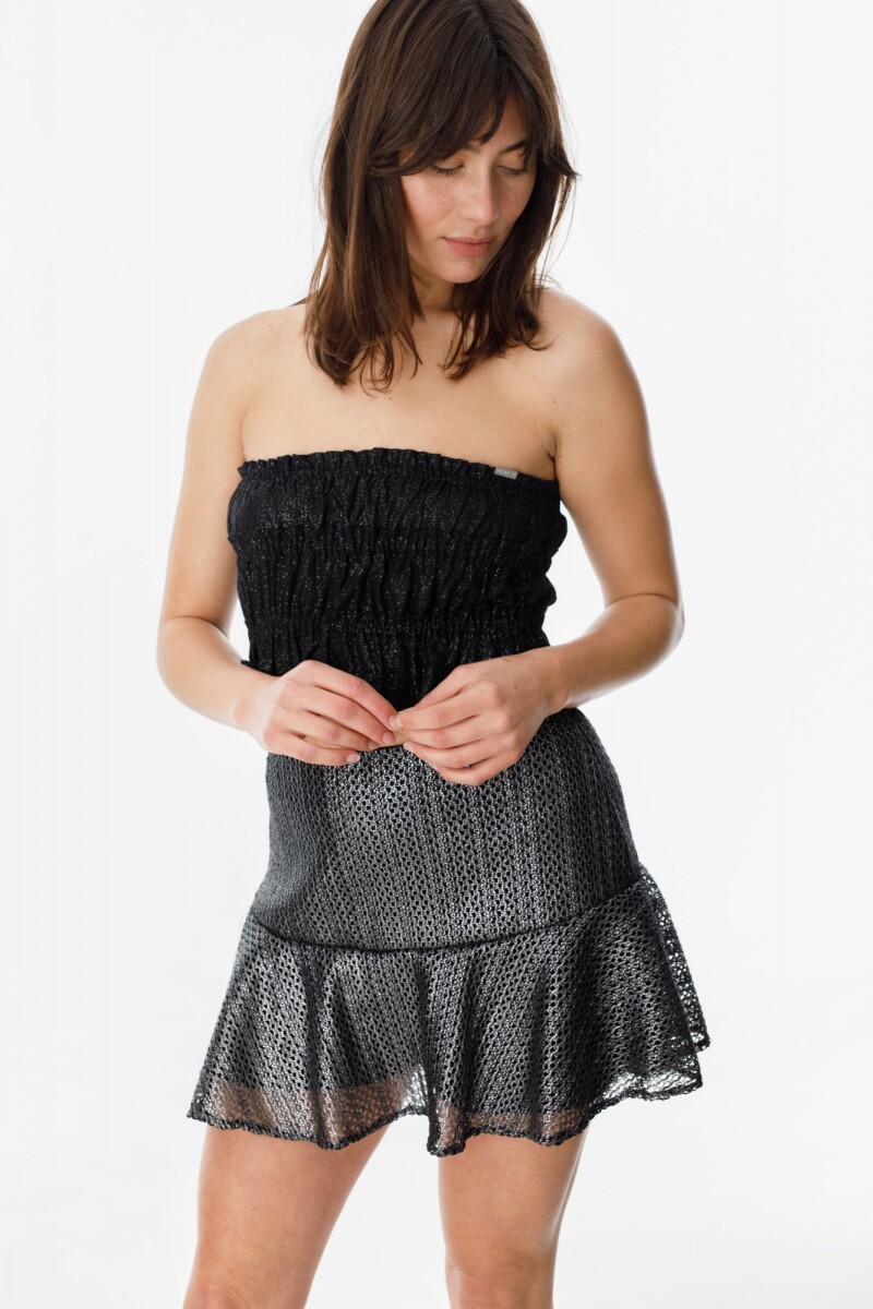 Falda Moss Negro Lurex