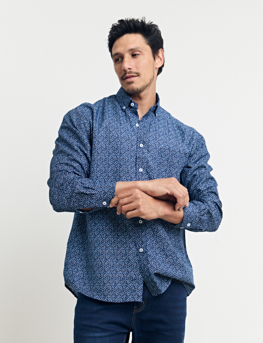 012667 CAMISA HARRINGTON LABEL Azul Osc/bla