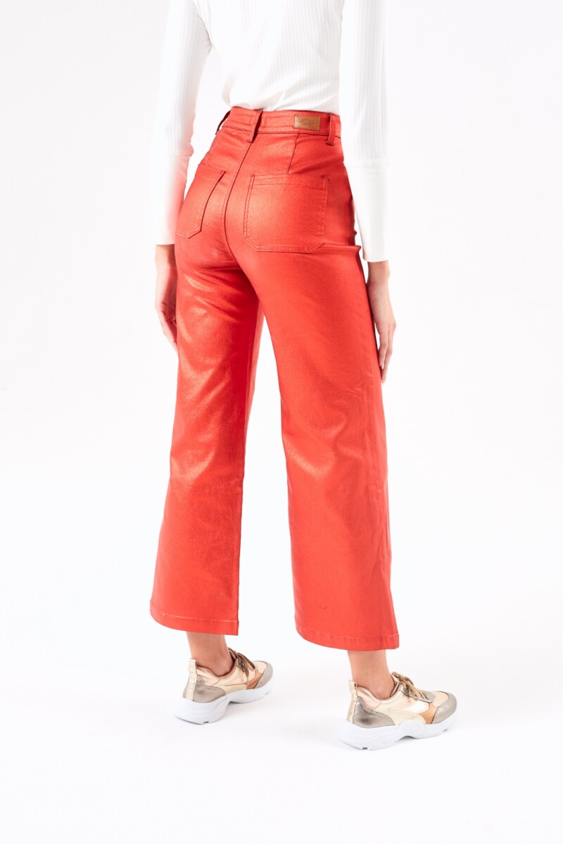 Wide Leg Metalizado Rojo