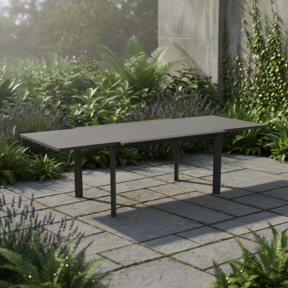 MESA EXTEN. 135/270 ALUMINIO GRIS MENORCA