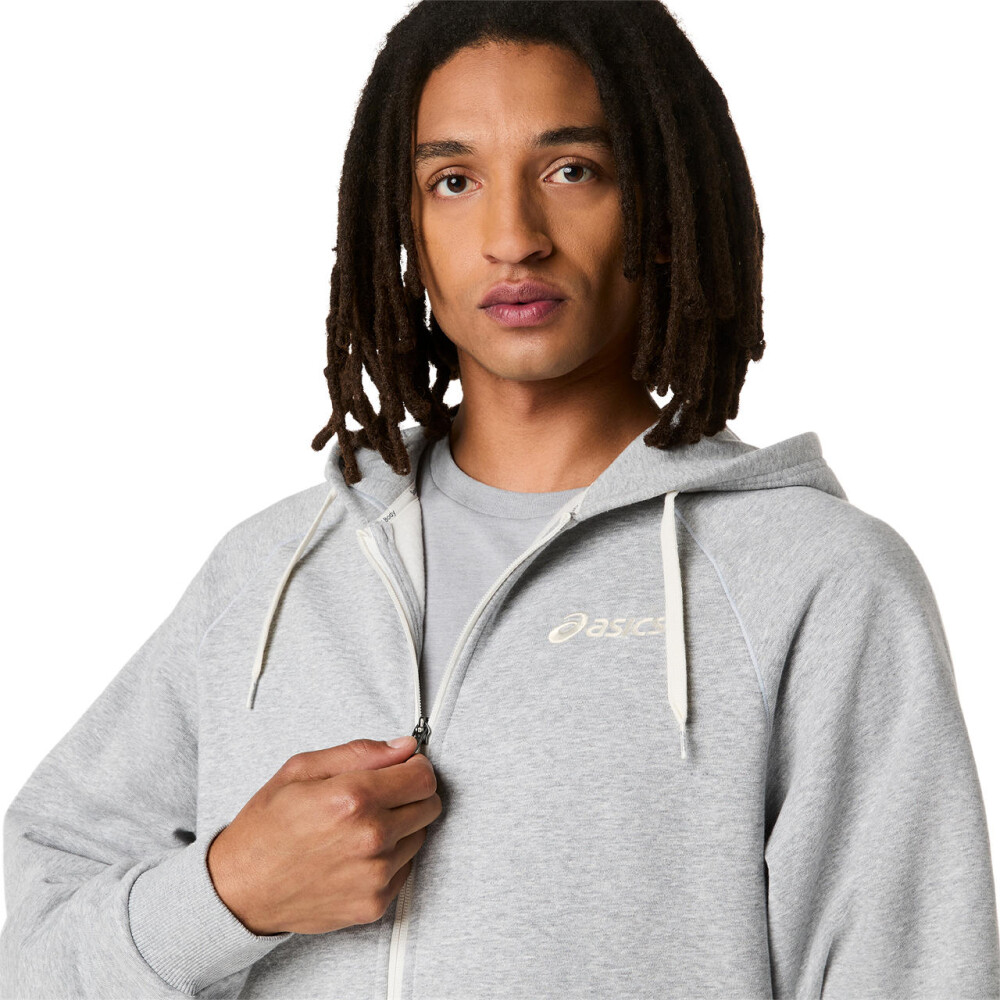 Hoodies Training Asics Logo Fleece Full Zip Hoodie Hombre Grey Heather