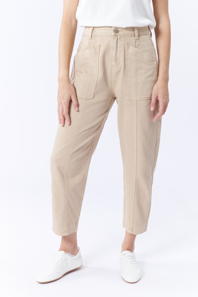 Pantalón Jean Liviano Carrot Beige