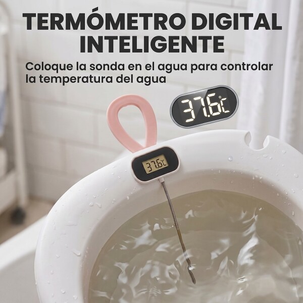 Bañito Plegable Cambiador Baño Con Sensor Temperatura Bañera Bebes Ducha Banito Imback Color Rosa Bañito Plegable Cambiador Baño Con Sensor Temperatura Bañera Bebes Ducha Banito Imback Color Rosa