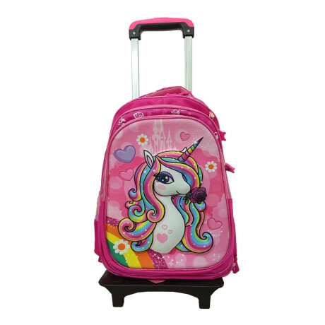 Set X3 Mochila C/Carro + Bolso + Cartuchera P Niño + Set Escolar Unicornio 1