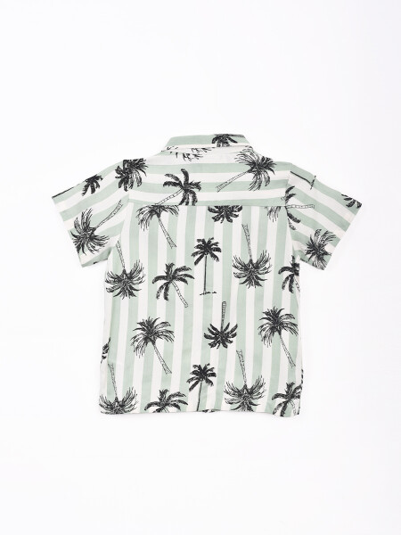CAMISA M/C ESTAMPADA VERDE