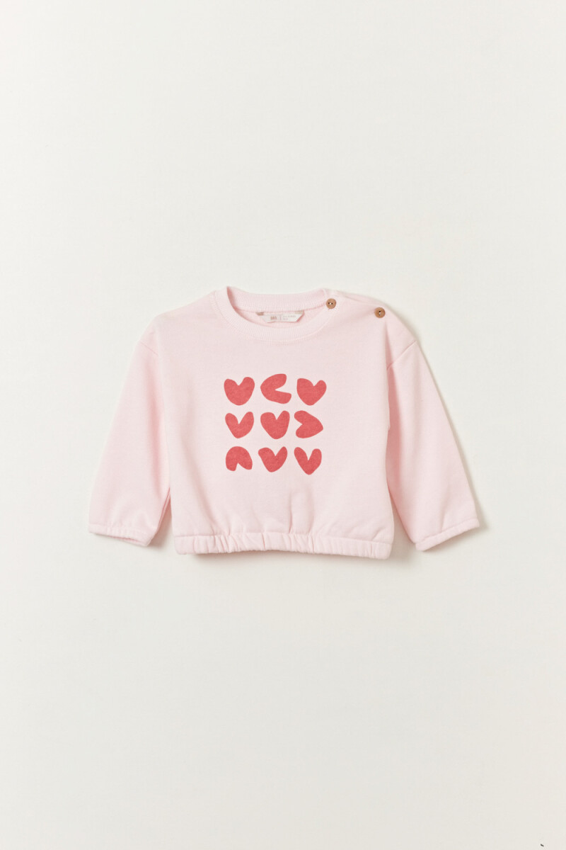 Buzo deportivo - Estampa Corazones Rosa 