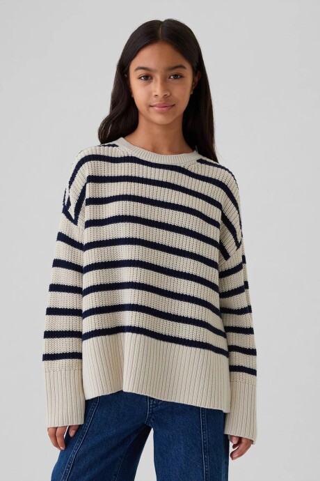 Buzo Niña Navy Stripe