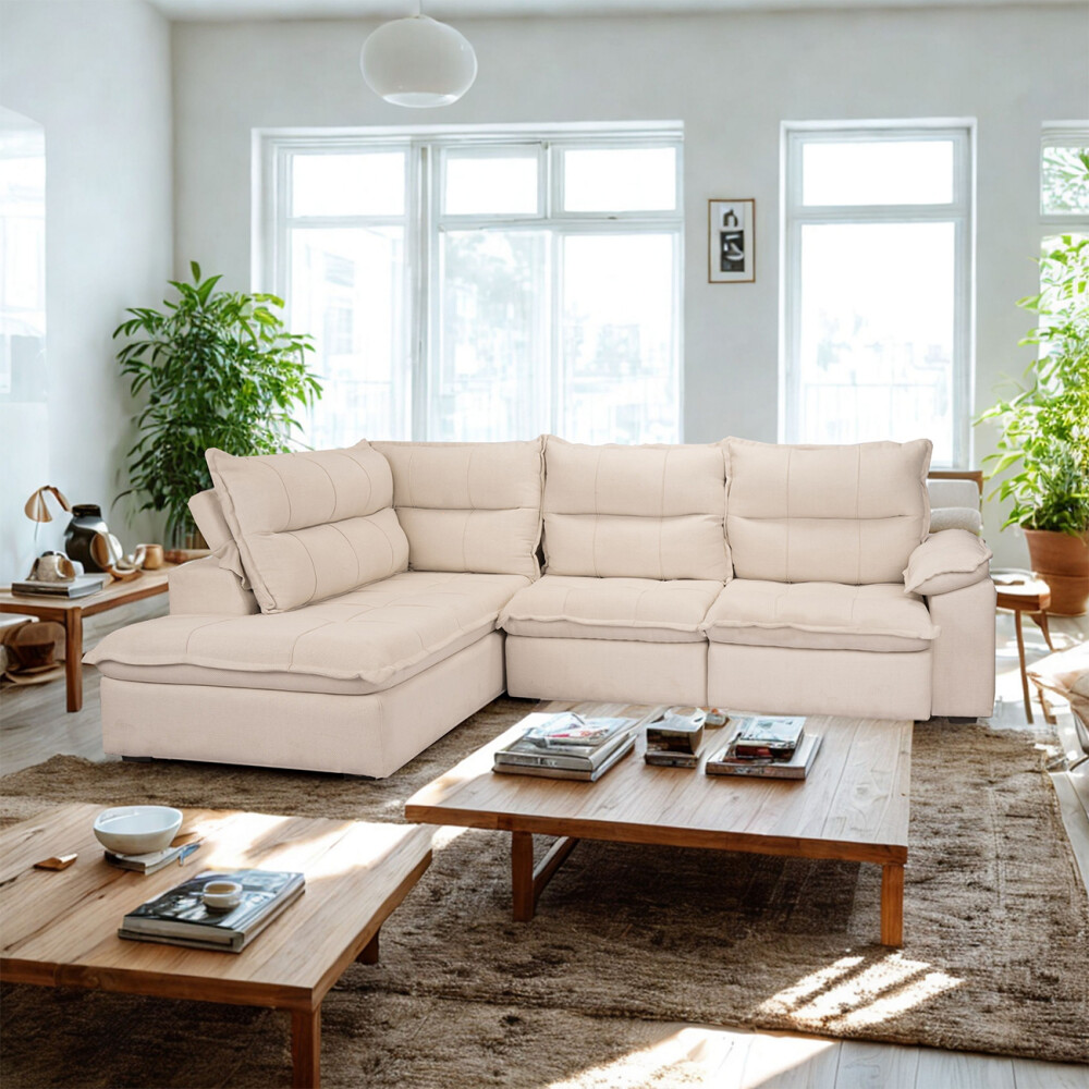 Sillón Cesky con Chaise Beige Derecho