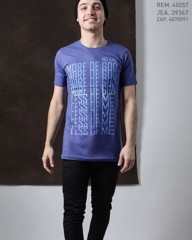 Remera More Of God Less Of Me Azul