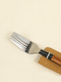 Tenedor Mango Efecto Madera, Set 2pcs Plateado