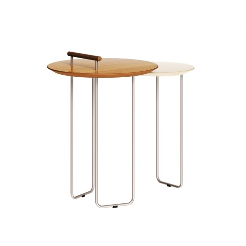 Mesa de arrime - Doble side - Linea Manhattan Marron/Blanco