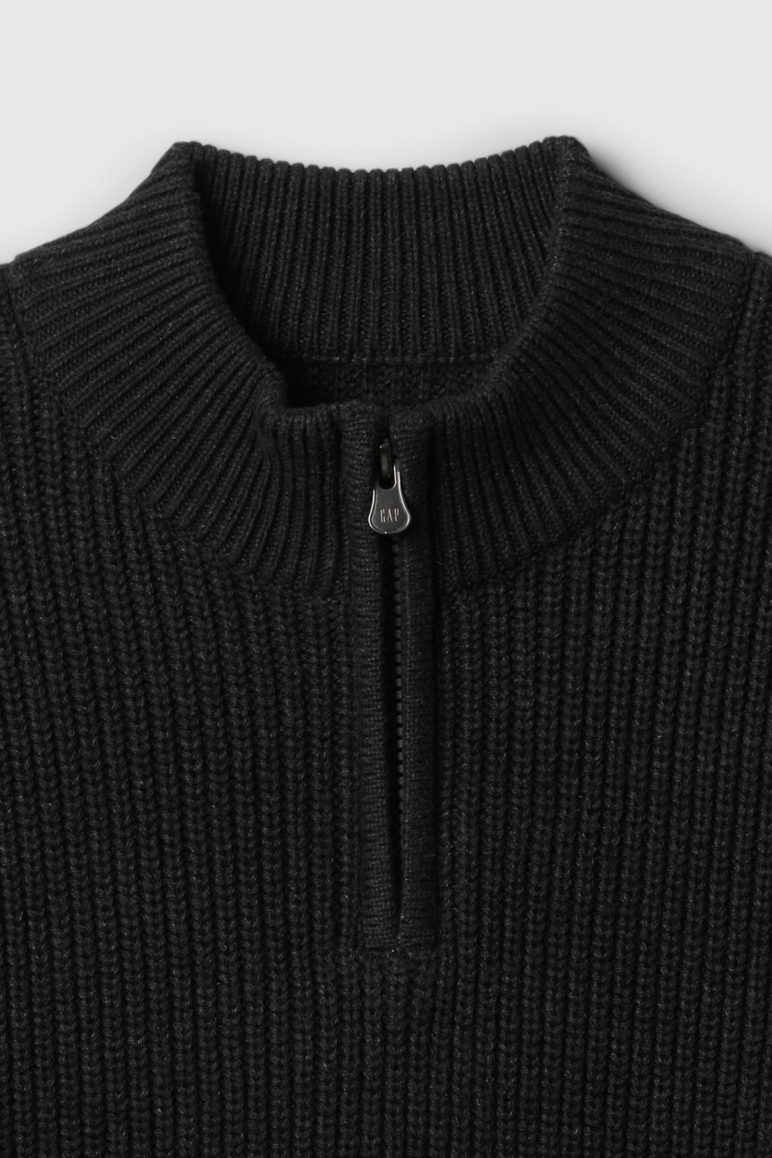 Buzo Algodón Medio Cierre Niño Black Heather