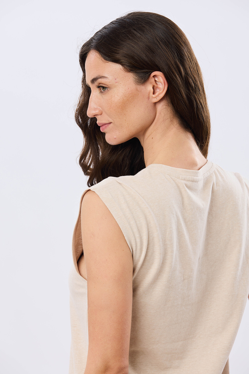 REMERA LISA DE ALGODÓN Beige