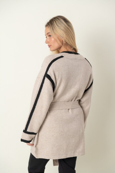 SACO GALENA Beige c/negro