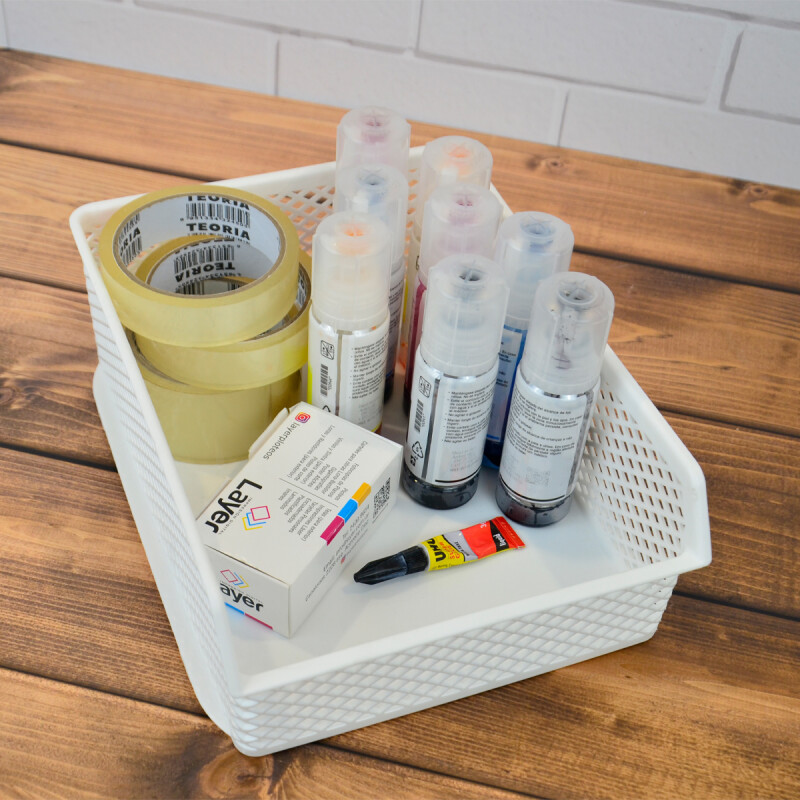 Organizador calado línea apilable M BLANCO