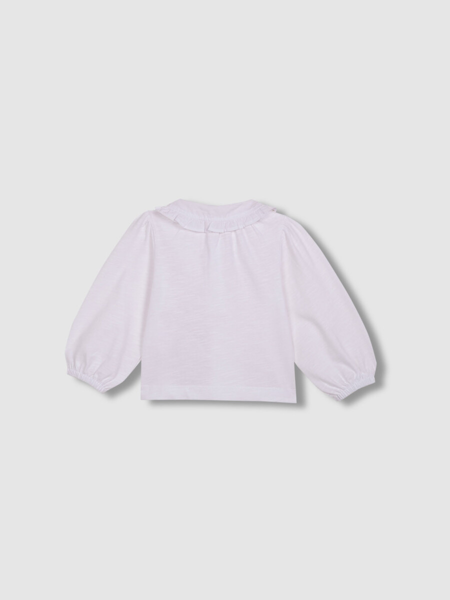 Camiseta Con Cuello De Popelin Blanco Optico