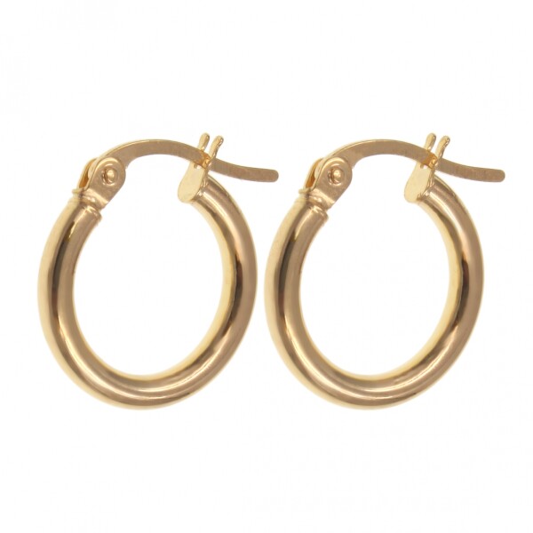 Aros criollos en oro amarillo 18k - Diam: 1cm N0976 Aros criollos en oro amarillo 18k - Diam: 1cm N0976