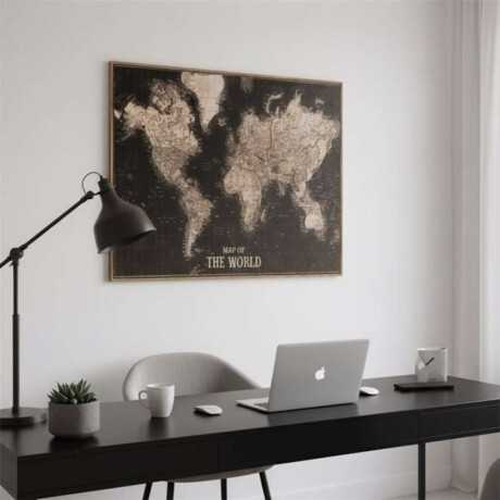 Cuadro Canvas 40X50Cm Marco Map Of The World