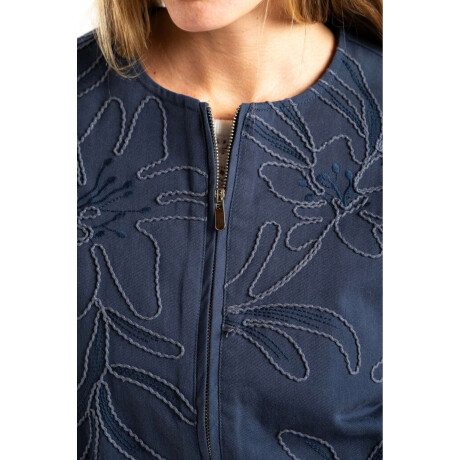 Campera Bomber Con Bordado Denim