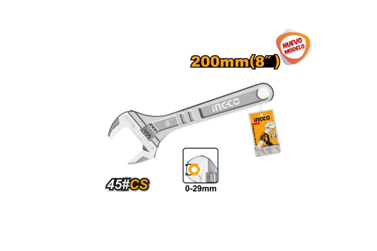 LLAVE FRANCESA AJUSTABLE 8"(20CM) ABRE 24MM LLAVE FRANCESA AJUSTABLE 8"(20CM) ABRE 24MM