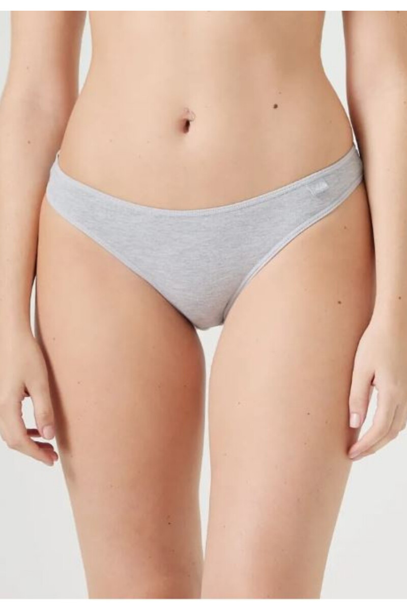 BIKINI ALGODON RECTO CAVADO GRIS MELANGE